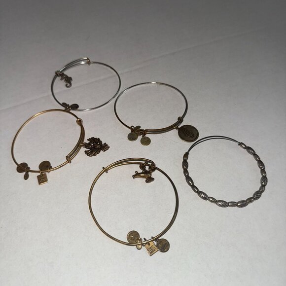 Alex and Ani Charm Bracelet Lot – Set of 5 Authentic‎ Bangles - Picture 2 of 4